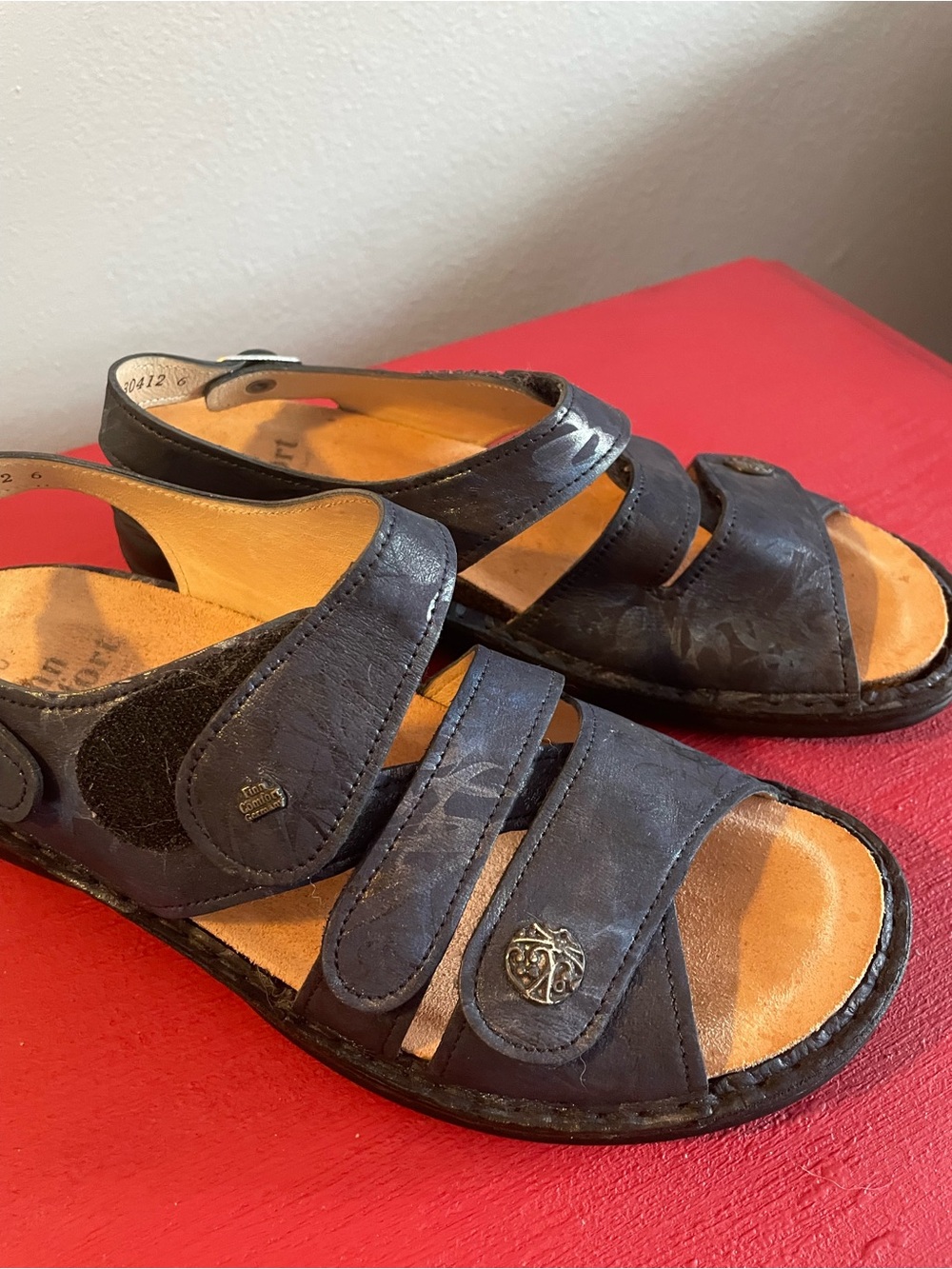 Finn Comfort Navy Leather Sandals size EU 40 US 9-9.5 Excellent Condition - Picture 5 of 5